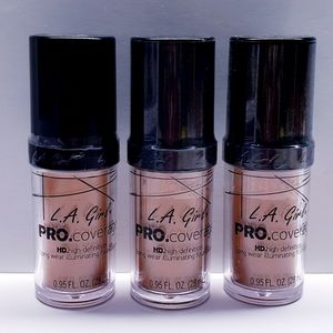 L.A. Girl Pro Coverage Longwear Illuminating Foundation, GLM647-WARM BEIGE(3pck)